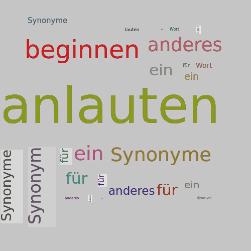 Ein anderes Wort für anlauten - Synonym anlauten
