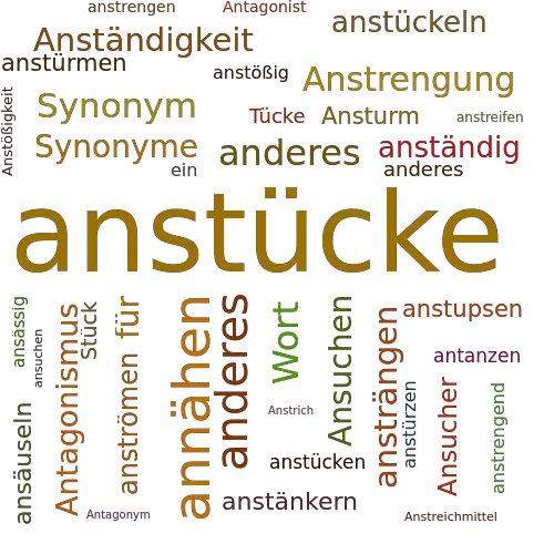 Ein anderes Wort für anstücke - Synonym anstücke
