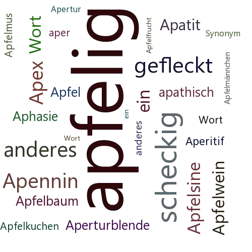 Ein anderes Wort für apfelig - Synonym apfelig