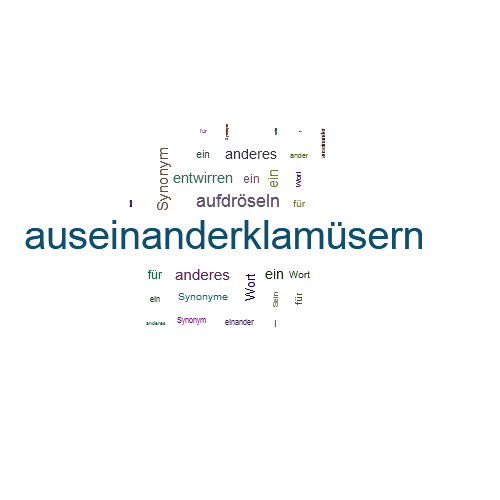 Ein anderes Wort für auseinanderklamüsern - Synonym auseinanderklamüsern