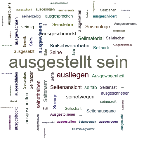 AUSGESTELLT SEIN Synonym-Lexikothek • ein anderes Wort für ausgestellt sein