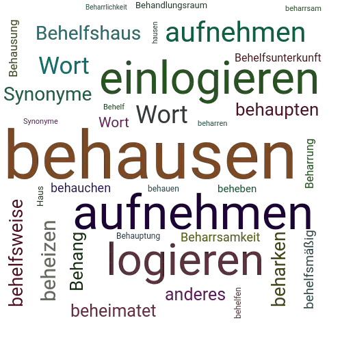 Ein anderes Wort für behausen - Synonym behausen