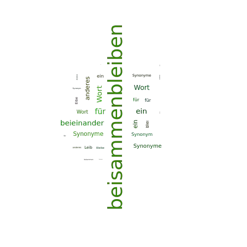Ein anderes Wort für beisammenbleiben - Synonym beisammenbleiben