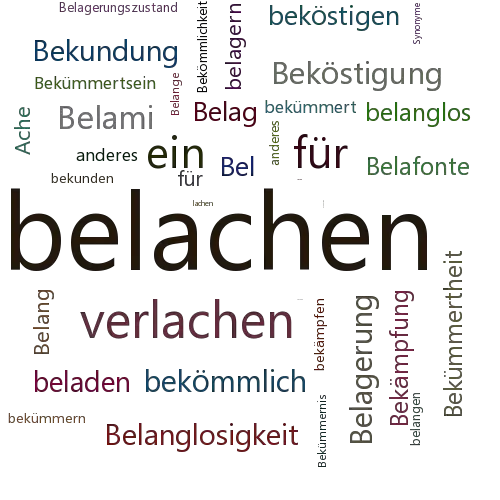 Ein anderes Wort für belachen - Synonym belachen