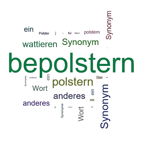 Ein anderes Wort für bepolstern - Synonym bepolstern