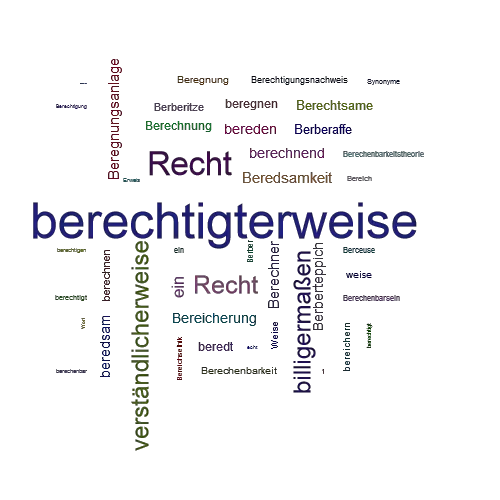 Ein anderes Wort für berechtigterweise - Synonym berechtigterweise