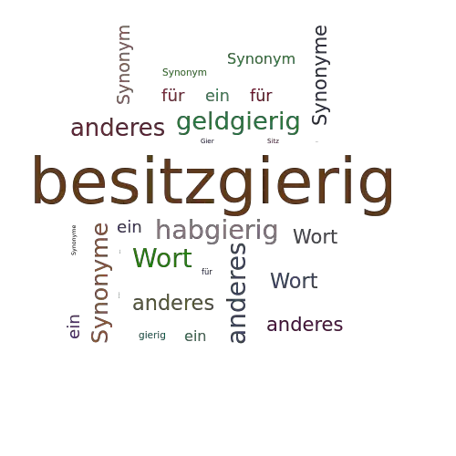 Ein anderes Wort für besitzgierig - Synonym besitzgierig