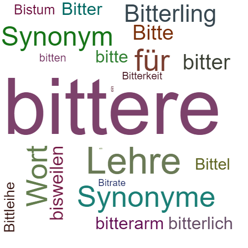 Ein anderes Wort für bittere - Synonym bittere