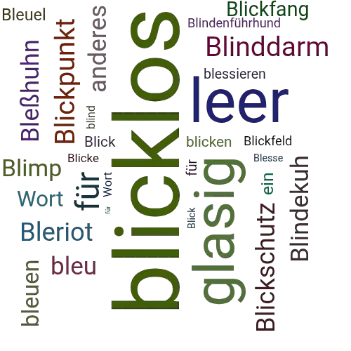 Ein anderes Wort für blicklos - Synonym blicklos