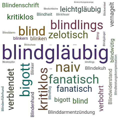 Ein anderes Wort für blindgläubig - Synonym blindgläubig