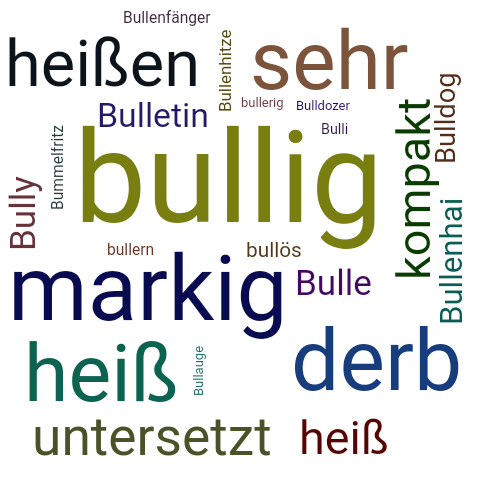 Ein anderes Wort für bullig - Synonym bullig