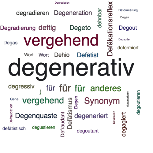 Ein anderes Wort für degenerativ - Synonym degenerativ