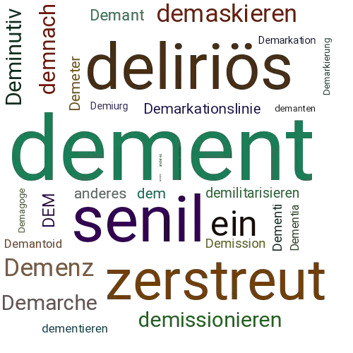 Ein anderes Wort für dement - Synonym dement