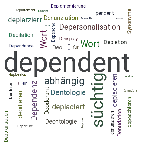 Ein anderes Wort für dependent - Synonym dependent