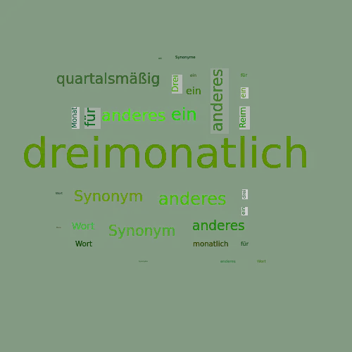 Ein anderes Wort für dreimonatlich - Synonym dreimonatlich