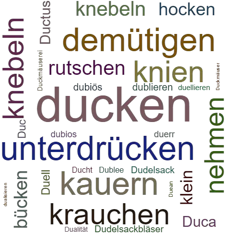 Ein anderes Wort für ducken - Synonym ducken