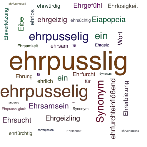 Ein anderes Wort für ehrpusslig - Synonym ehrpusslig