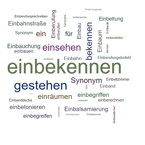 Ein anderes Wort für einbekennen - Synonym einbekennen