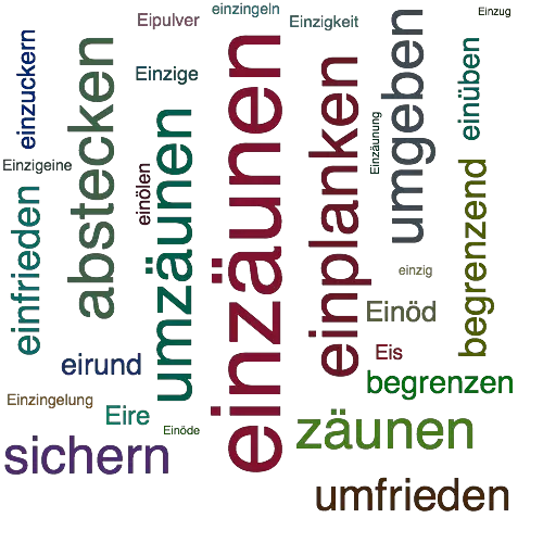 Ein anderes Wort für einzäunen - Synonym einzäunen