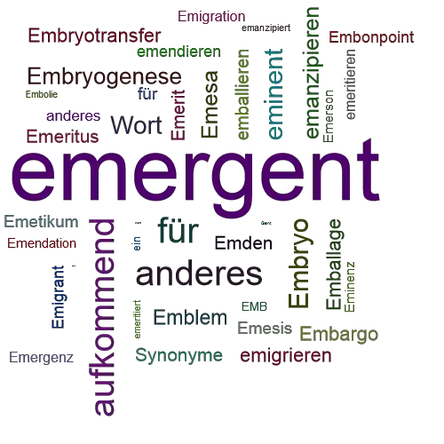 Ein anderes Wort für emergent - Synonym emergent