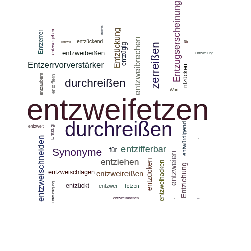 Ein anderes Wort für entzweifetzen - Synonym entzweifetzen