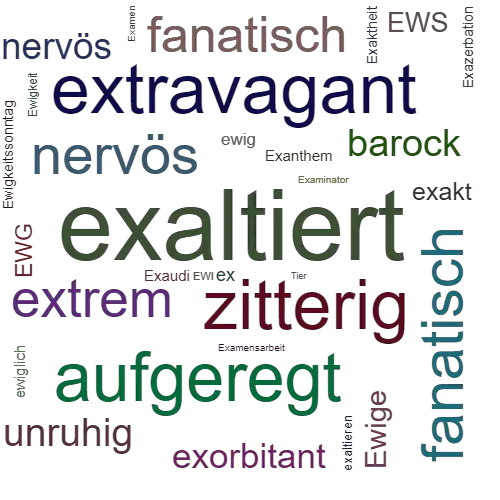 Ein anderes Wort für exaltiert - Synonym exaltiert