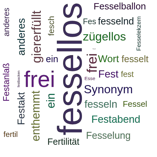 Ein anderes Wort für fessellos - Synonym fessellos
