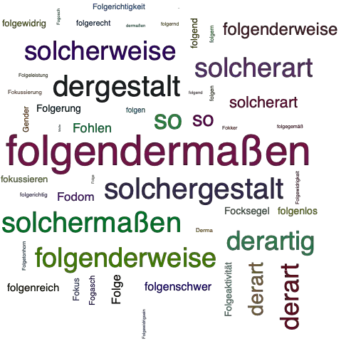 FOLGENDERMAßEN Synonym-Lexikothek • ein anderes Wort für folgendermaßen