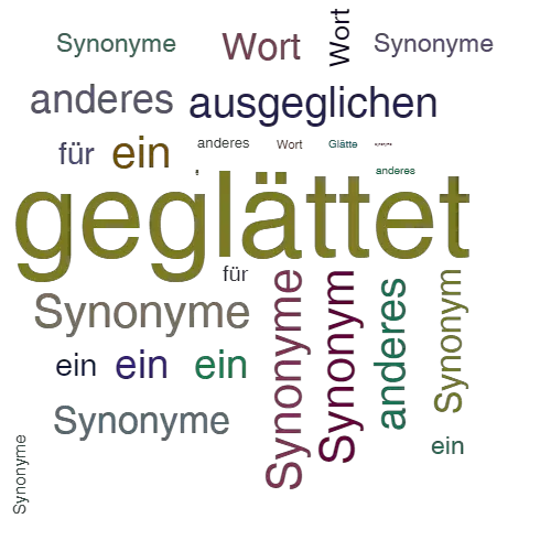 Ein anderes Wort für geglättet - Synonym geglättet
