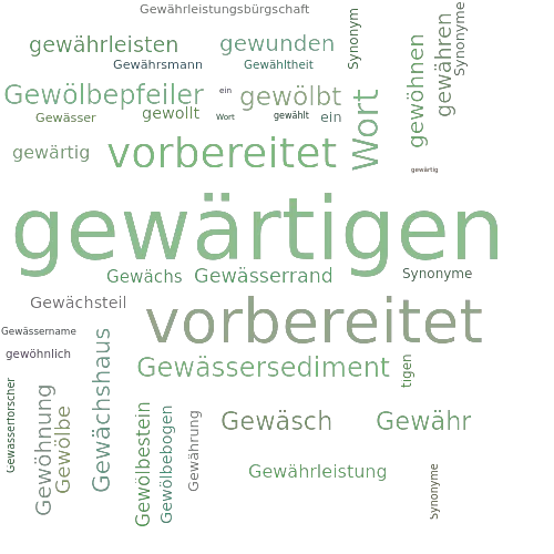 Ein anderes Wort für gewärtigen - Synonym gewärtigen