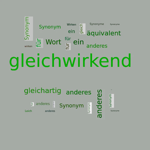 Ein anderes Wort für gleichwirkend - Synonym gleichwirkend