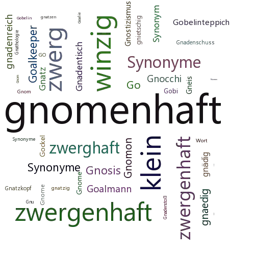 Ein anderes Wort für gnomenhaft - Synonym gnomenhaft