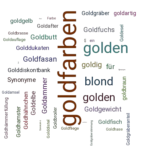 Ein anderes Wort für goldfarben - Synonym goldfarben