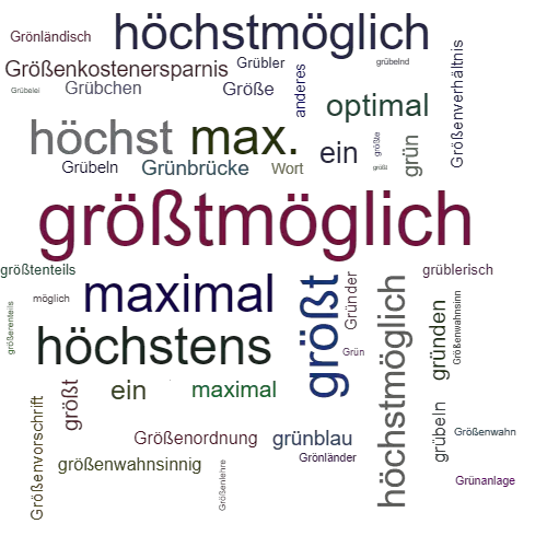 Ein anderes Wort für größtmöglich - Synonym größtmöglich