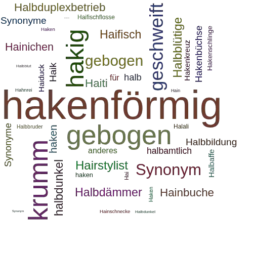 Ein anderes Wort für hakenförmig - Synonym hakenförmig