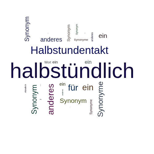 Ein anderes Wort für halbstündlich - Synonym halbstündlich