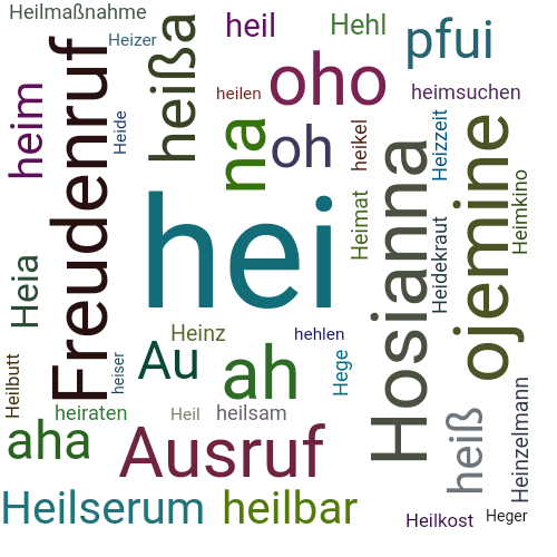 Ein anderes Wort für hei - Synonym hei