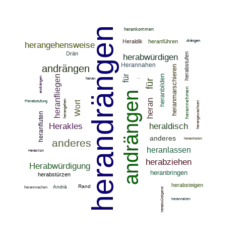 Ein anderes Wort für herandrängen - Synonym herandrängen