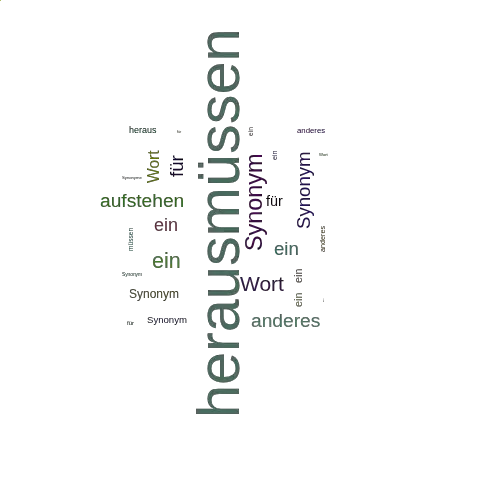 Ein anderes Wort für herausmüssen - Synonym herausmüssen