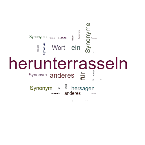 Ein anderes Wort für herunterrasseln - Synonym herunterrasseln