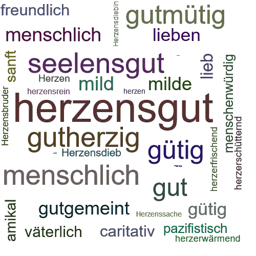 Ein anderes Wort für herzensgut - Synonym herzensgut