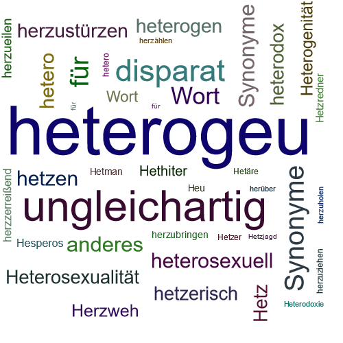 Ein anderes Wort für heterogeu - Synonym heterogeu