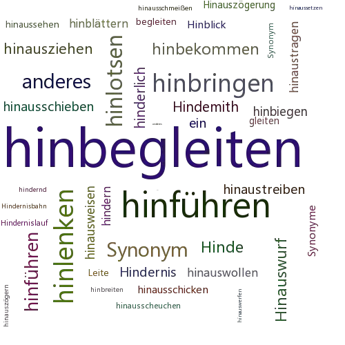 Ein anderes Wort für hinbegleiten - Synonym hinbegleiten
