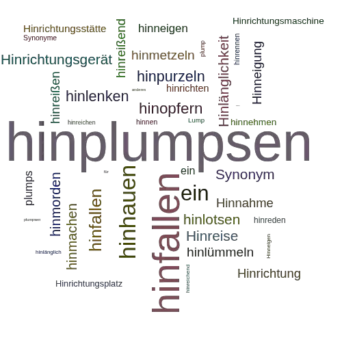 Ein anderes Wort für hinplumpsen - Synonym hinplumpsen