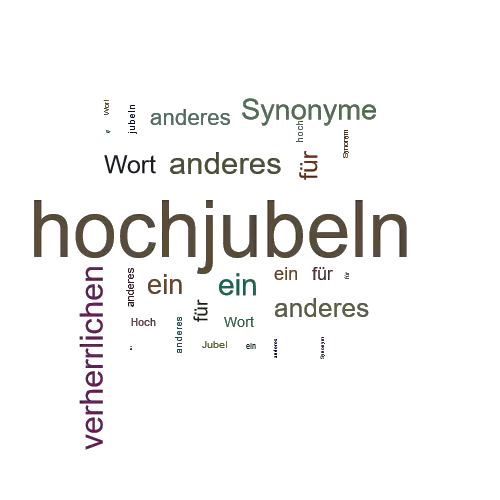 Ein anderes Wort für hochjubeln - Synonym hochjubeln