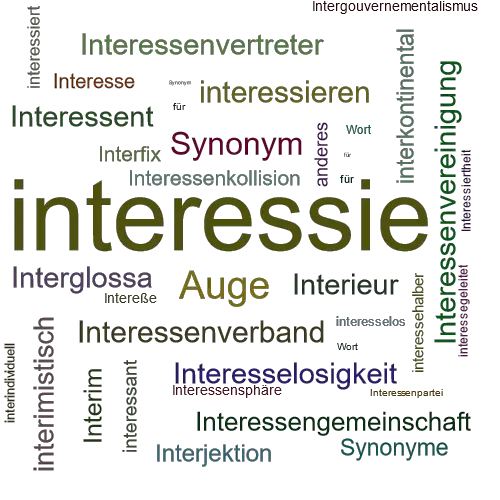 Ein anderes Wort für interessie - Synonym interessie