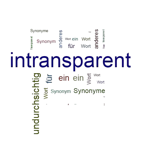 Ein anderes Wort für intransparent - Synonym intransparent
