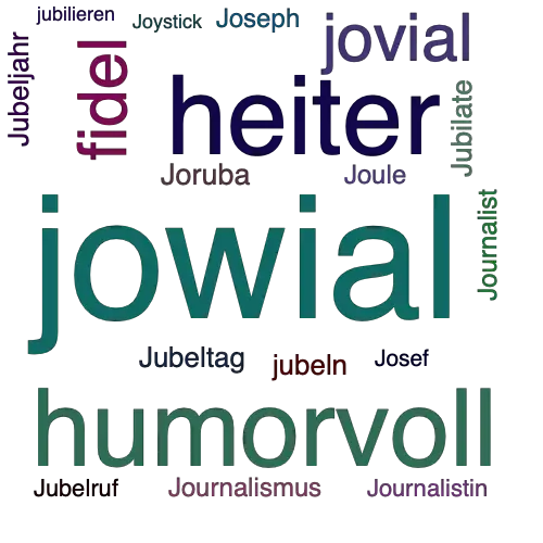 Ein anderes Wort für jowial - Synonym jowial