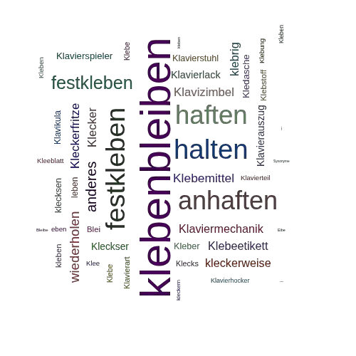 Ein anderes Wort für klebenbleiben - Synonym klebenbleiben