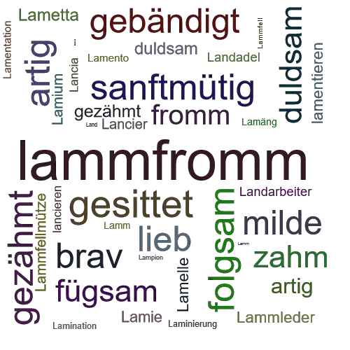 Ein anderes Wort für lammfromm - Synonym lammfromm